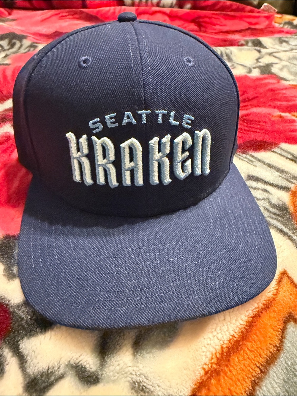 Fanatics Seattle Kraken Navy Blue Snapback Hat